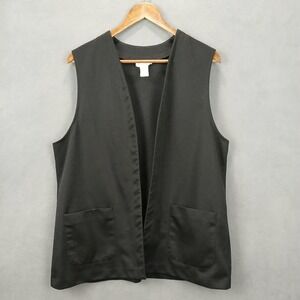 Vicki Wayne's Dress Vest Womens 18 Black Open Front Sleeveless Career Classic